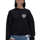 Sudadera De Cuello Redondo Word Art Para Mujer - Coraz&oacute;n Cursivo - Negro