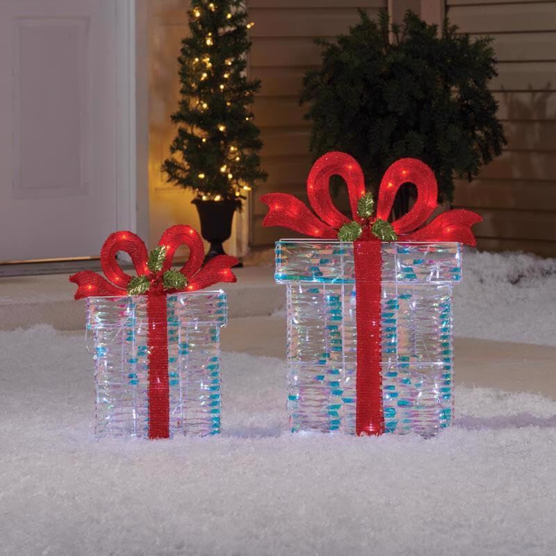 Set De Cajas De Regalo Led Para Exteriores, Col... image number null