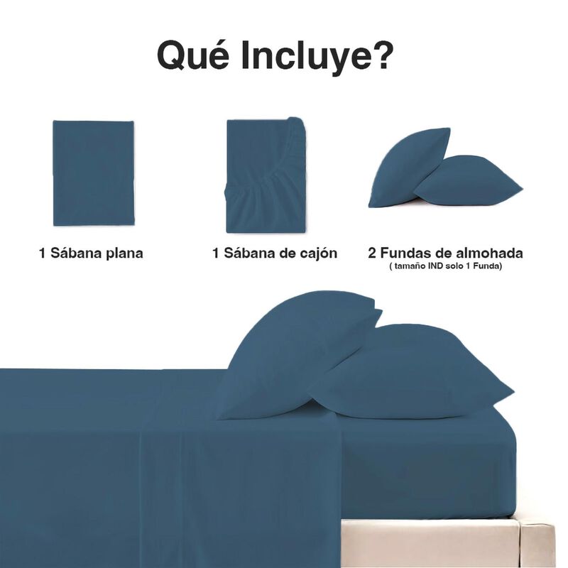 Juego S&aacute;banas King Size Liso Polo One Navy 4pzs... image number null