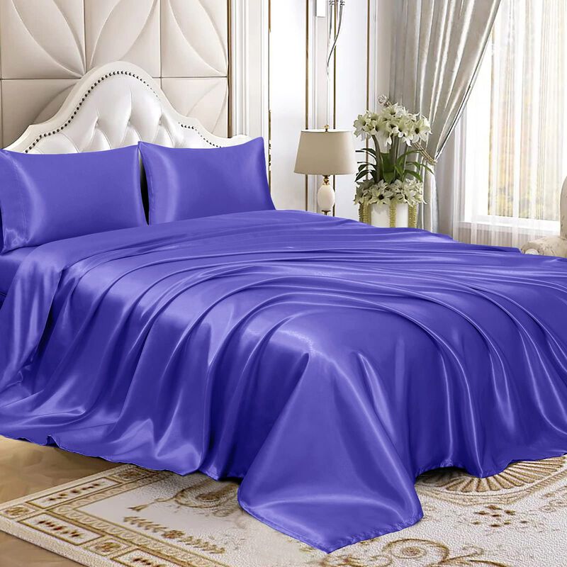 Juego De S&aacute;banas Homiest Matrimonial Azul Periw... image number null