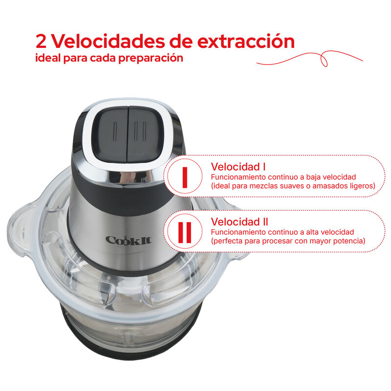 Procesador Alimentos Cookit Cqch18 400w 1.8l Vi... image number null