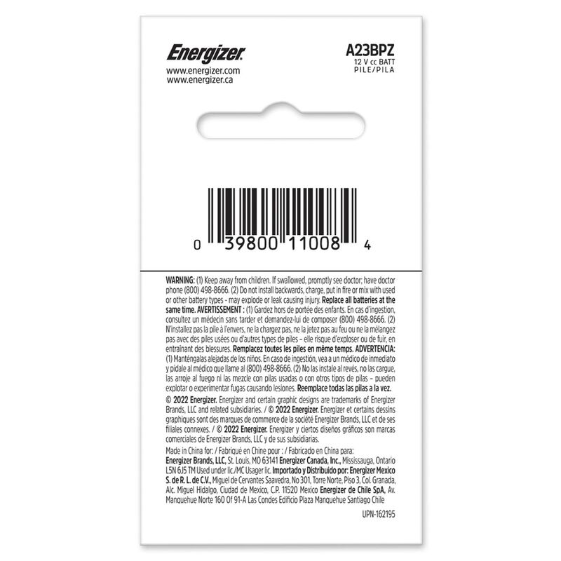 Pila Energizer Alcalina A23 Con 2 A23 12v Mn21 ... image number null