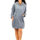 Camison Para Dormir Mujer Pijama Aborregada Batas Dama Bluson PIJ-087 Gris Maxi Sudadera Polar