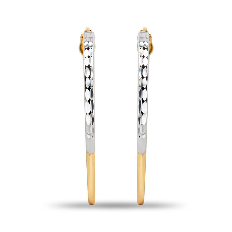 Arracadas Oro 10k Con Platinado 21 mm | Bizzarr... image number null