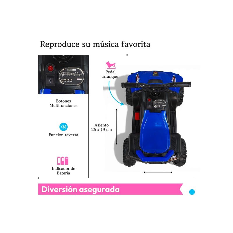 Carro Montable El&eacute;ctrico Moto Cuatrimoto Ni&ntilde;o T... image number null