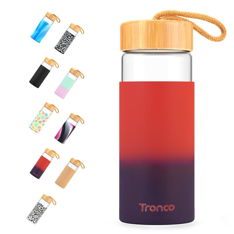 Botella Tronco 600 ml De Vidrio Con Tapa De Bam... image number null