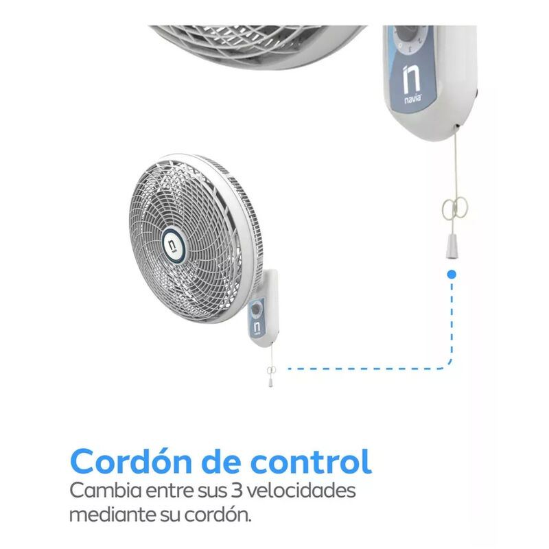 Ventilador de Pared 16" NAVIA M016P 3 Velocidad... image number null
