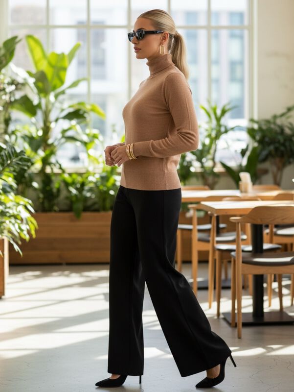 Sueter Mujer De Cuello Alto Suet 1023 Caf&eacute; Clar... image number null