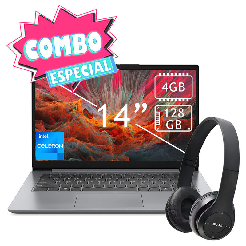 Combo Laptop Lenovo IdeaPad 14" Celeron 128Gb 4... image number null