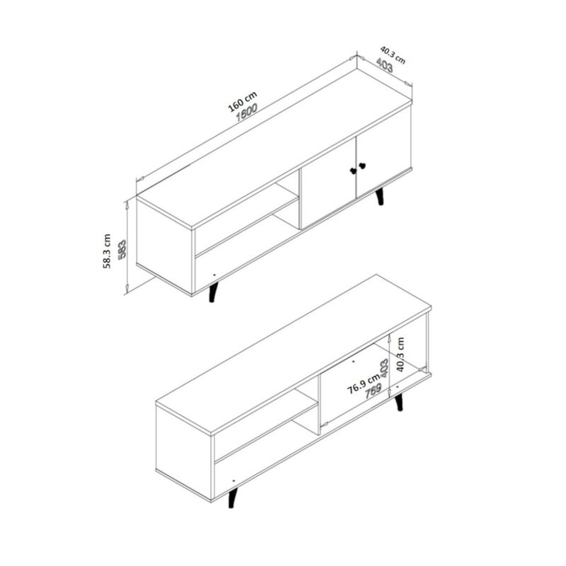 Mueble para TV Bertolini RT3108 Off White Rusti... image number null