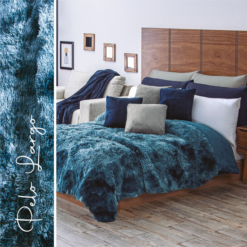 COBERTOR SHAGGY PACHICALIENTITO AZUL KS/XL-QS image number null