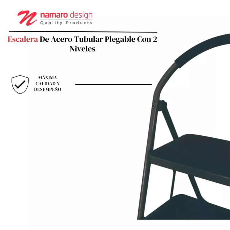 Escalera De Acero Tubular Plegable Con 2 Nivele... image number null