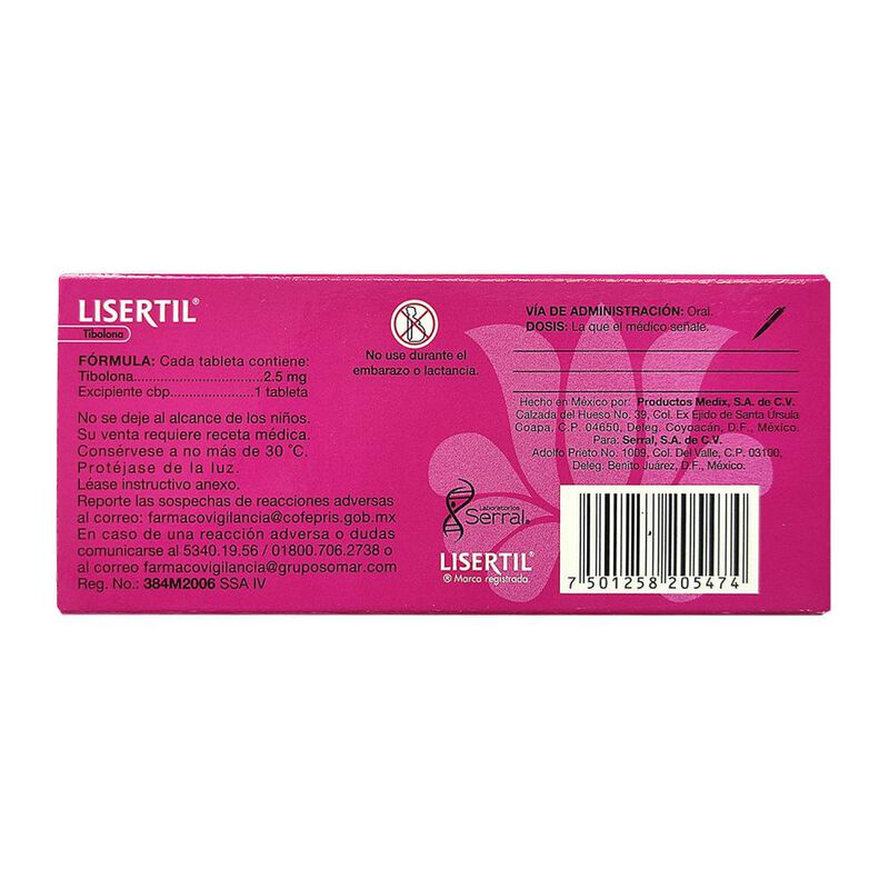 Lisertil 2.5 Mg 30 Tabletas image number null