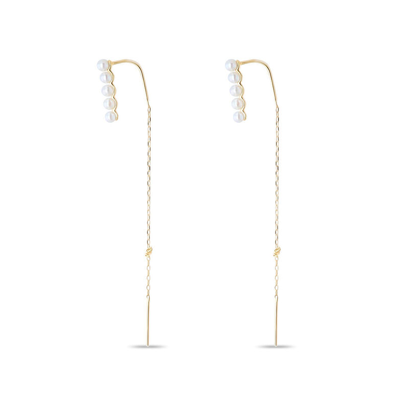 Aretes De Oro Amarillo 10k Con Perla image number null