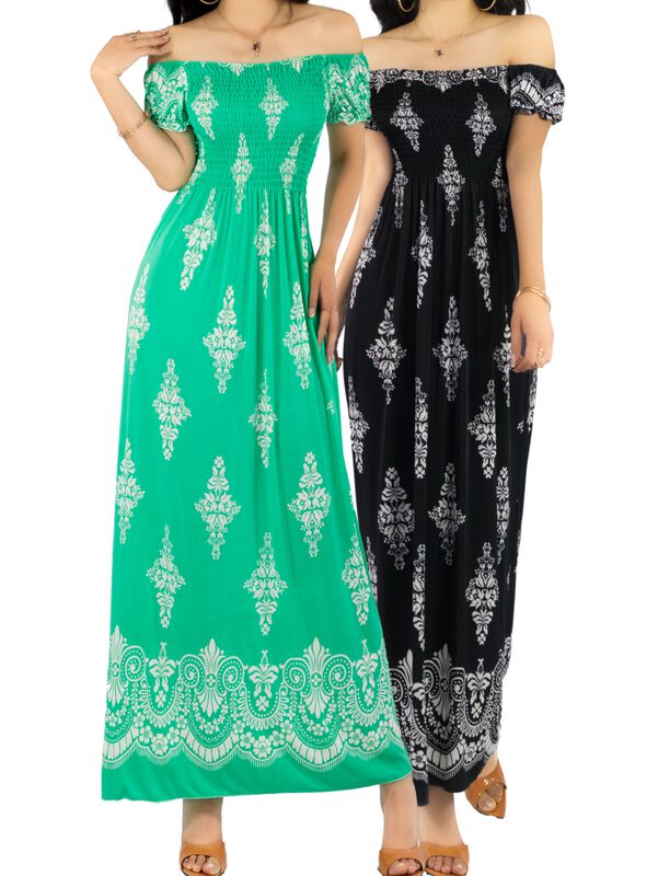 Set de 2 Vestido Maxi Casual Mujer Largo C&oacute;modo... image number null