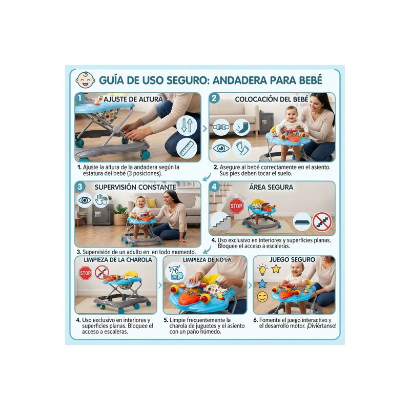 Andadera Musical Plegable Con 3 Alturas Ajustab... image number null