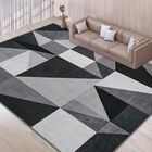 Alfombra Twinnis 137x178 Cm Geom&eacute;trica Lavable Gris