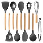 Set de Utensilios de Cocina E-far 10 Piezas con Mango de Madera y Silicona