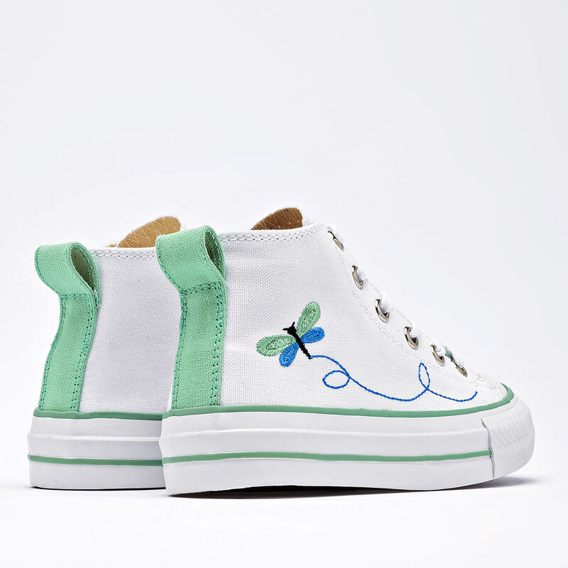 Moramora tenis para ni&ntilde;a blanco verde cod 14068... image number null