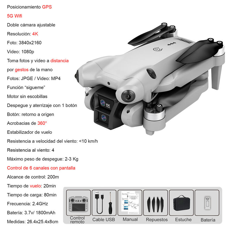 Drone Vak 1811 Reconocimiento óptico Gestos 2 C... image number null