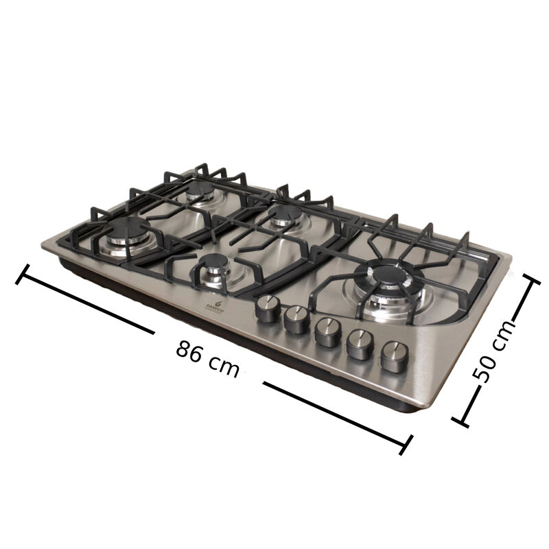 Parrilla de acero inoxidable con 5 quemadores M... image number null
