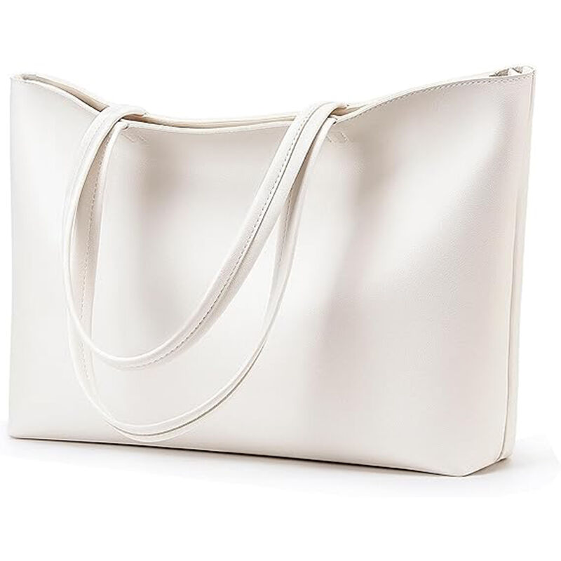 Bolso de Cuero Suave de Alta Capacidad Blanco image number null