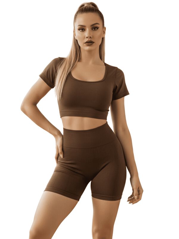 Conjunto Deportivo De Mujer De Short Y Blusa Co... image number null