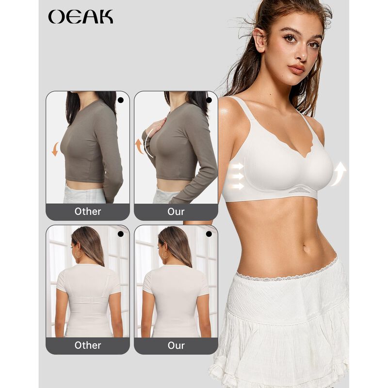 Sujetador OEAK Push-up Sin Aros Jelly Blanco - ... image number null