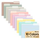 Carpeta De Archivo Sunee Paquete De 100, 10 Colores, 8,5 X 11 In