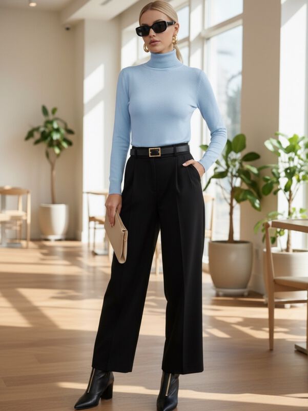 Set De 2 Su&eacute;teres Mujer De Cuello Alto Su&eacute;teres... image number null