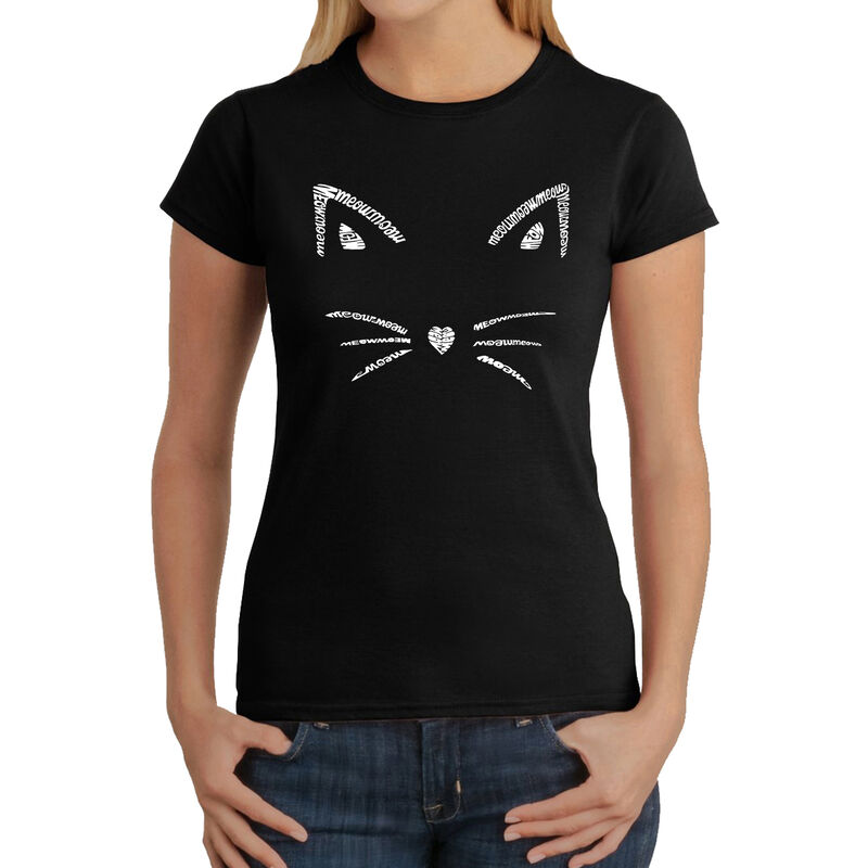 Camiseta Word Art Para Mujer - Bigotes- Negro image number null