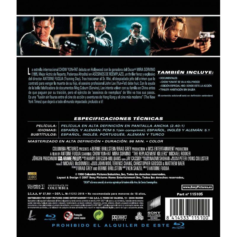 Asesinos De Reemplazo - Edici&oacute;n 2020 [blu-ray] image number null