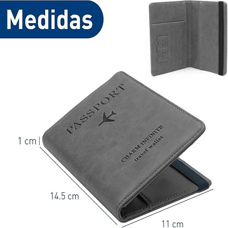 Porta Pasaporte Gris Bluelander image number null