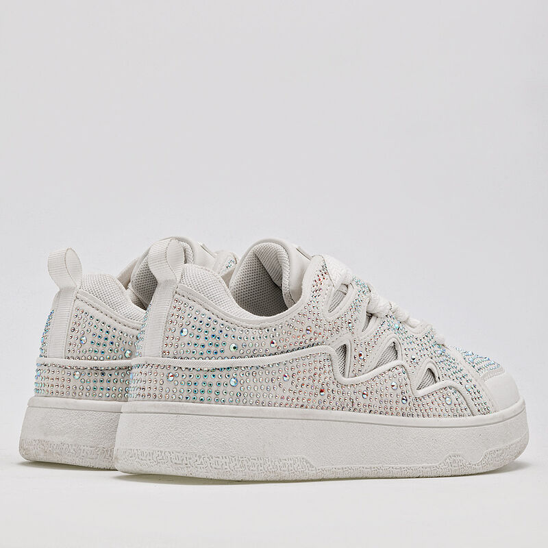 Clasben Tenis urbano para mujer blanco plata image number null