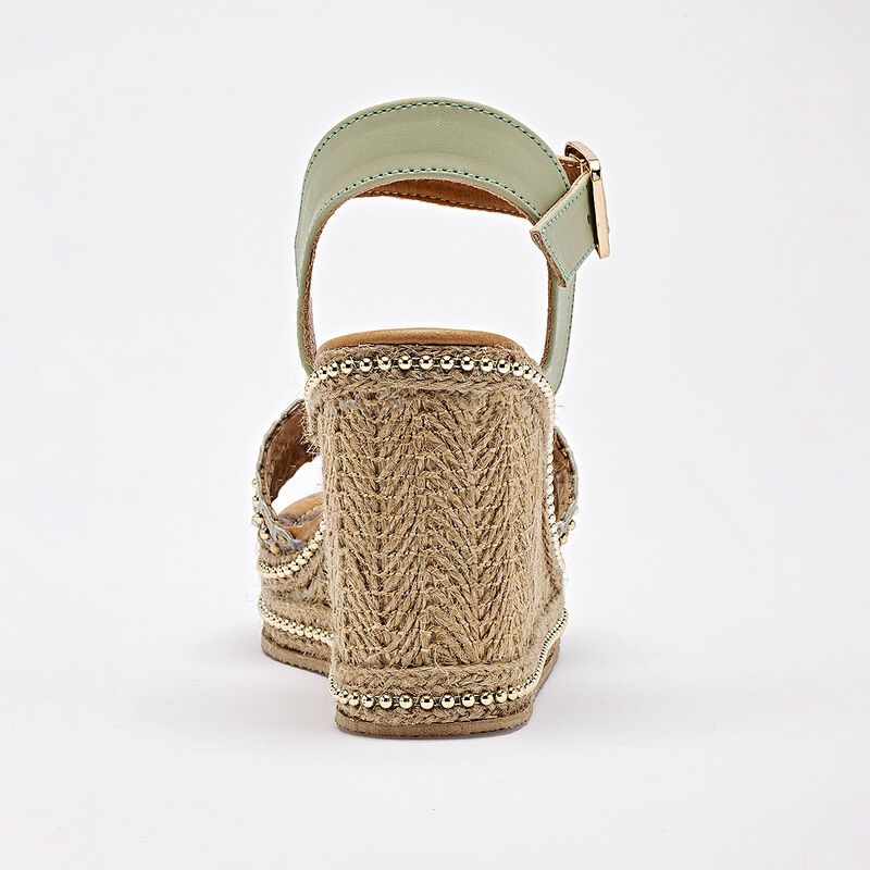 Mutante sandalia cu&ntilde;a para mujer verde beige co... image number null