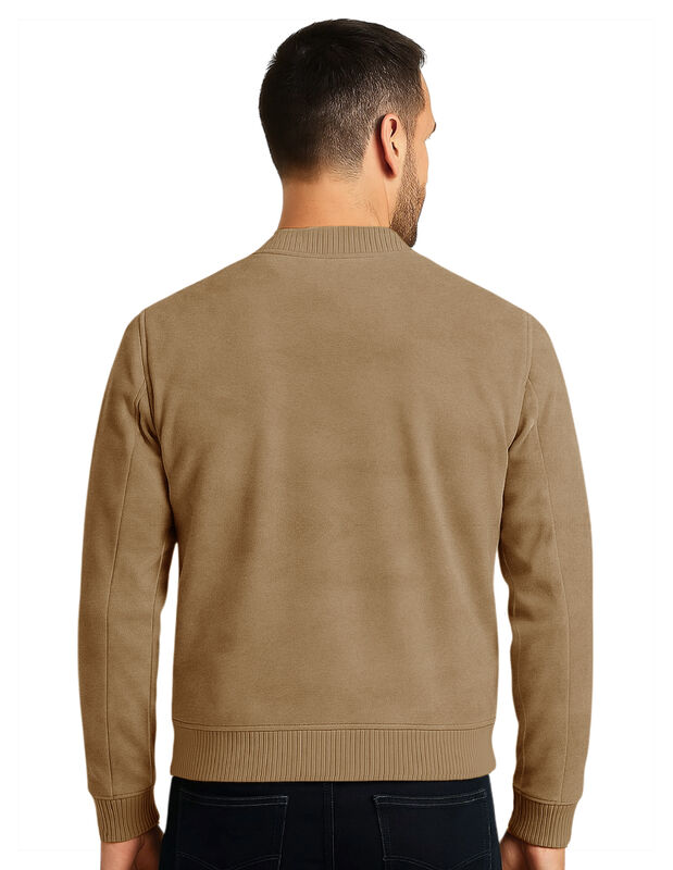 Chamarra Boomber Caballero Casual Gamuza Camell... image number null