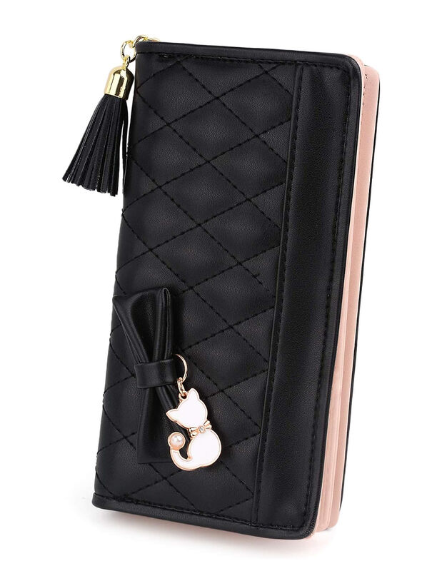 Cartera Negra Con Rosa Pink Brule image number null