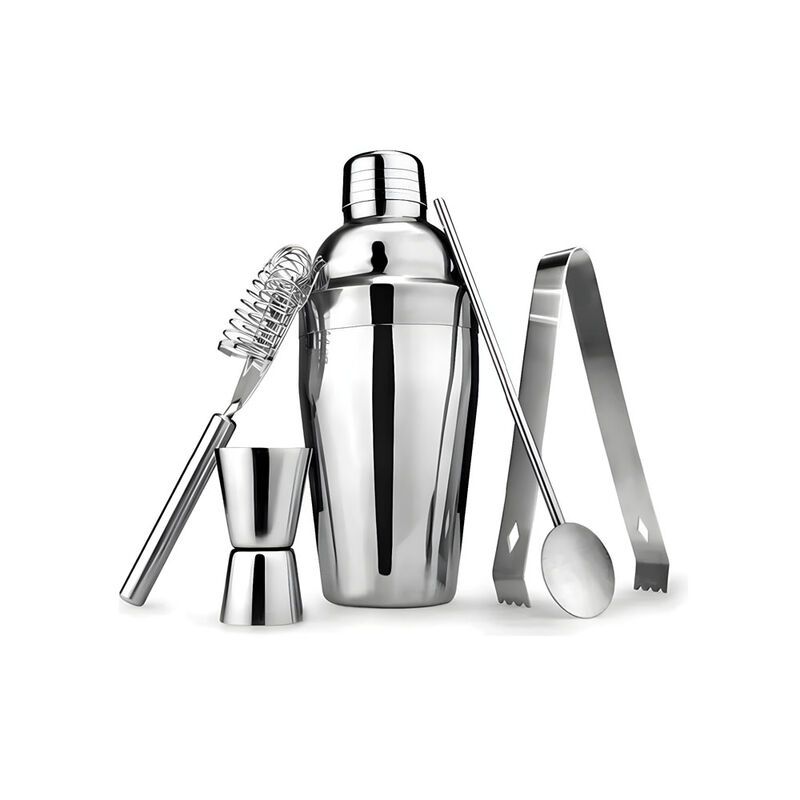 Juego de coctelería con soporte de bambú image number null