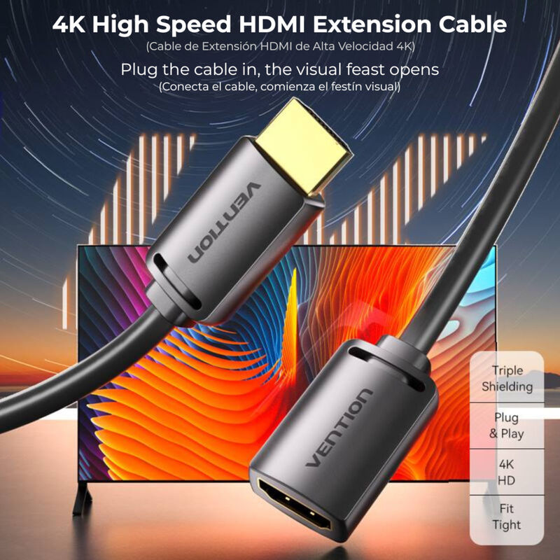 Cable Extensi&oacute;n HDMI VENTION AHCBI 3 Metro, 4K ... image number null