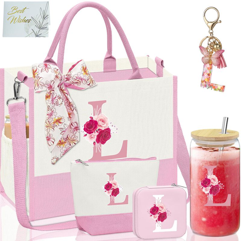 Bolso Tote Aiheart Con Inicial En Lona Y Bolsil... image number null