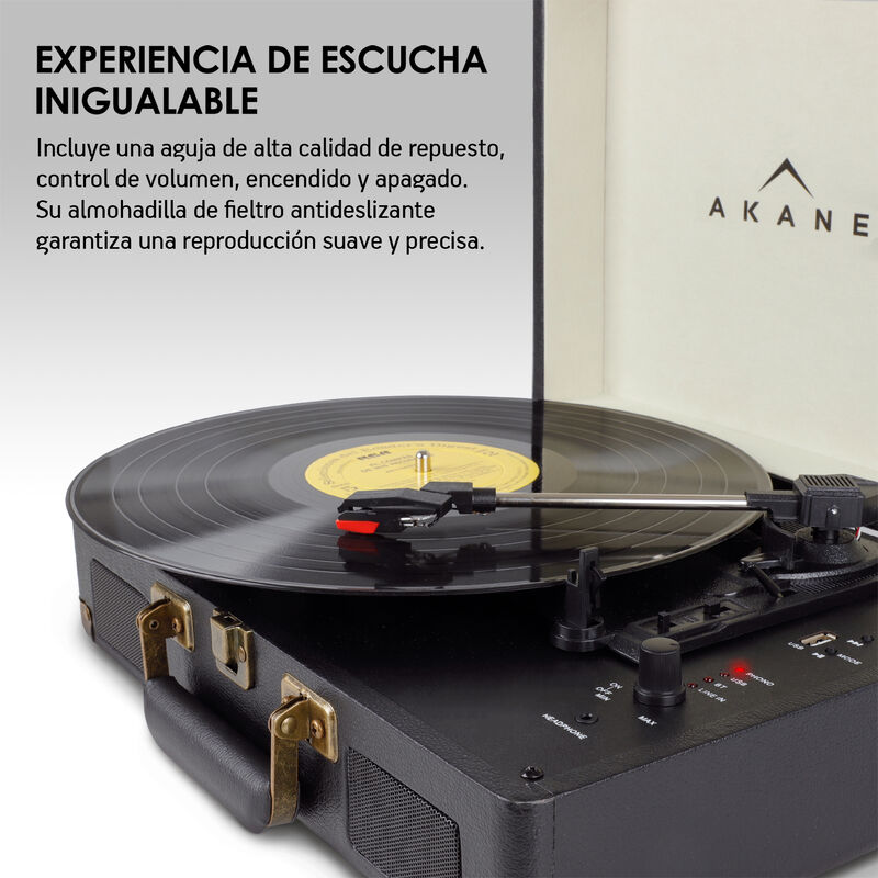 Tocadiscos Vinilo Vintage Bluetooth Estéreo Tor... image number null