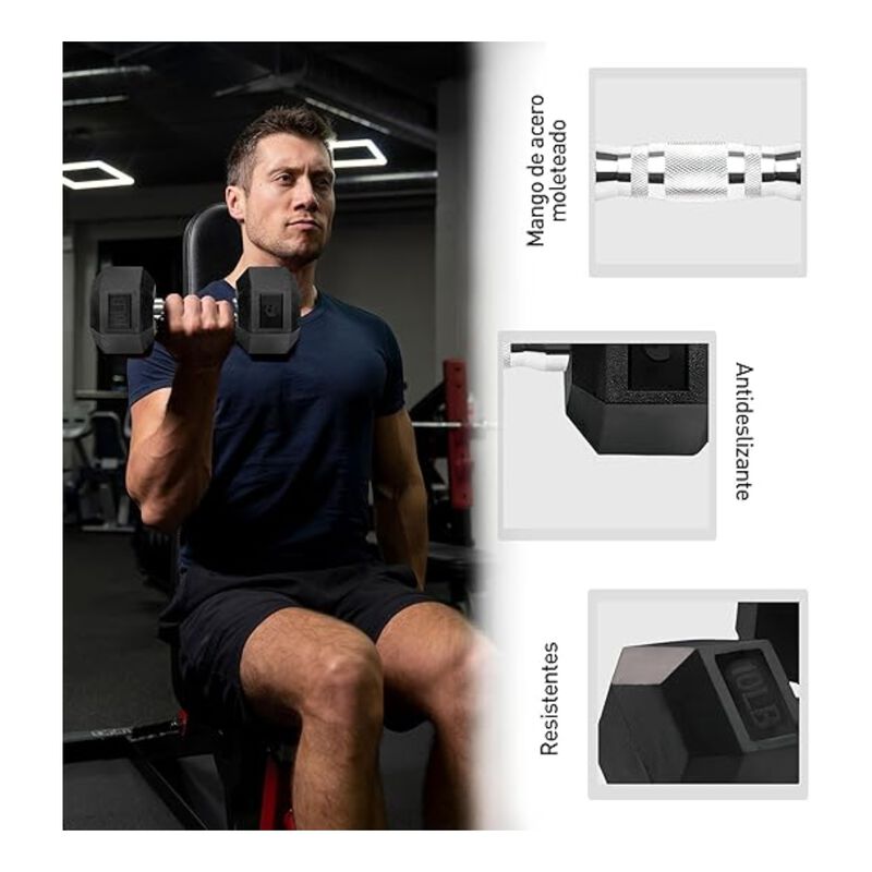 Mancuerna Hexagonal 25lbs Bluelander image number null