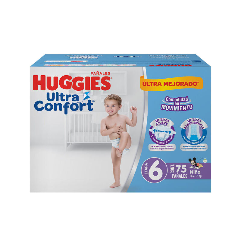Pa&ntilde;ales Huggies Ultraconfort Etapa 6 Ni&ntilde;o 75 Pa... image number null