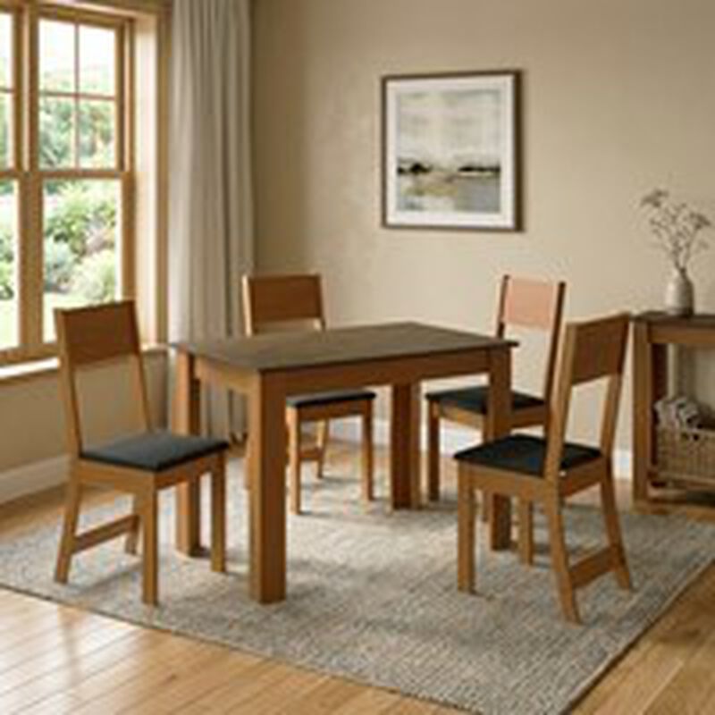 Set De Comedor Con Mesa Y Cuatro Sillas Base Ca... image number null