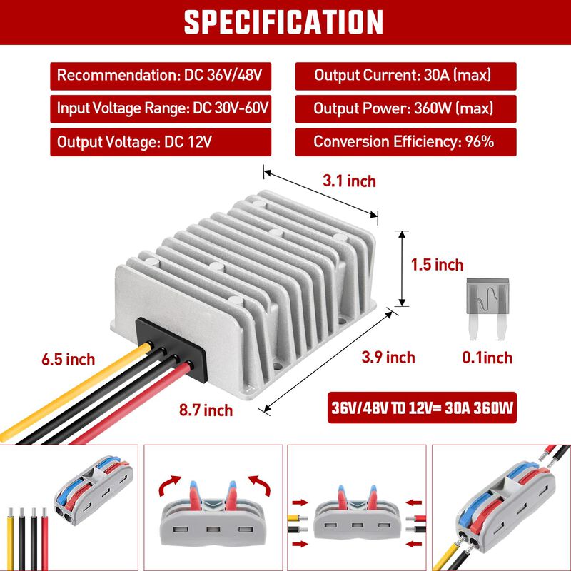 Convertidor De Voltaje Nilight De 48 V/36 V A 1... image number null