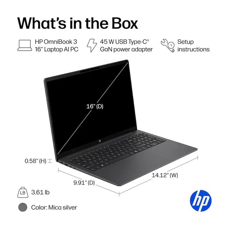 Laptop Hp Omnibook 16" 2k Touchscreen Intel Cor... image number null
