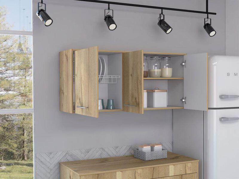 Gabinete Superior Petra Caf&eacute; Claro Y Blanco  Vi... image number null