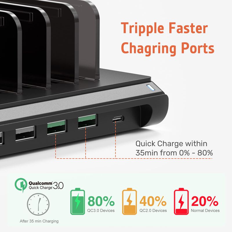 Estaci&oacute;n De Carga Alxum Fast 120 W, 10 Puertos ... image number null