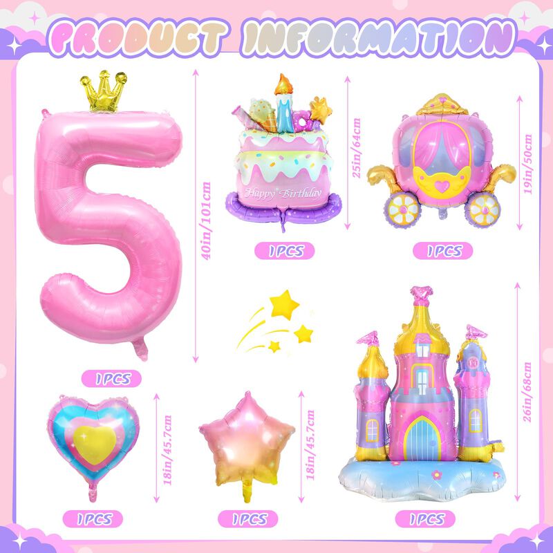 Set De 6 Globos De Princesa Nuesaurd Para Fiest... image number null