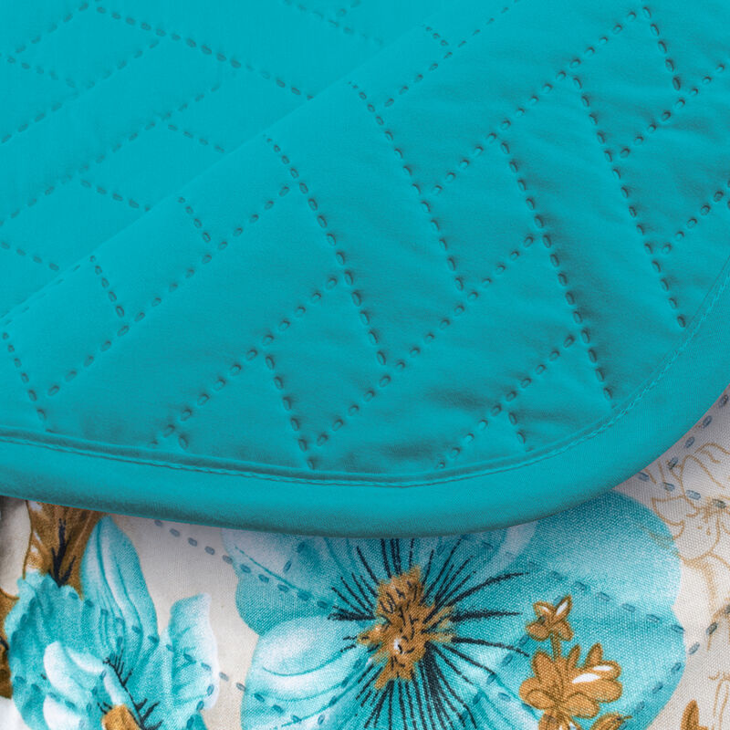 Juego de Colcha Matrimonial Queen Size Turquesa image number null